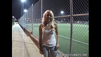 amateur girl gets a risky creampie
